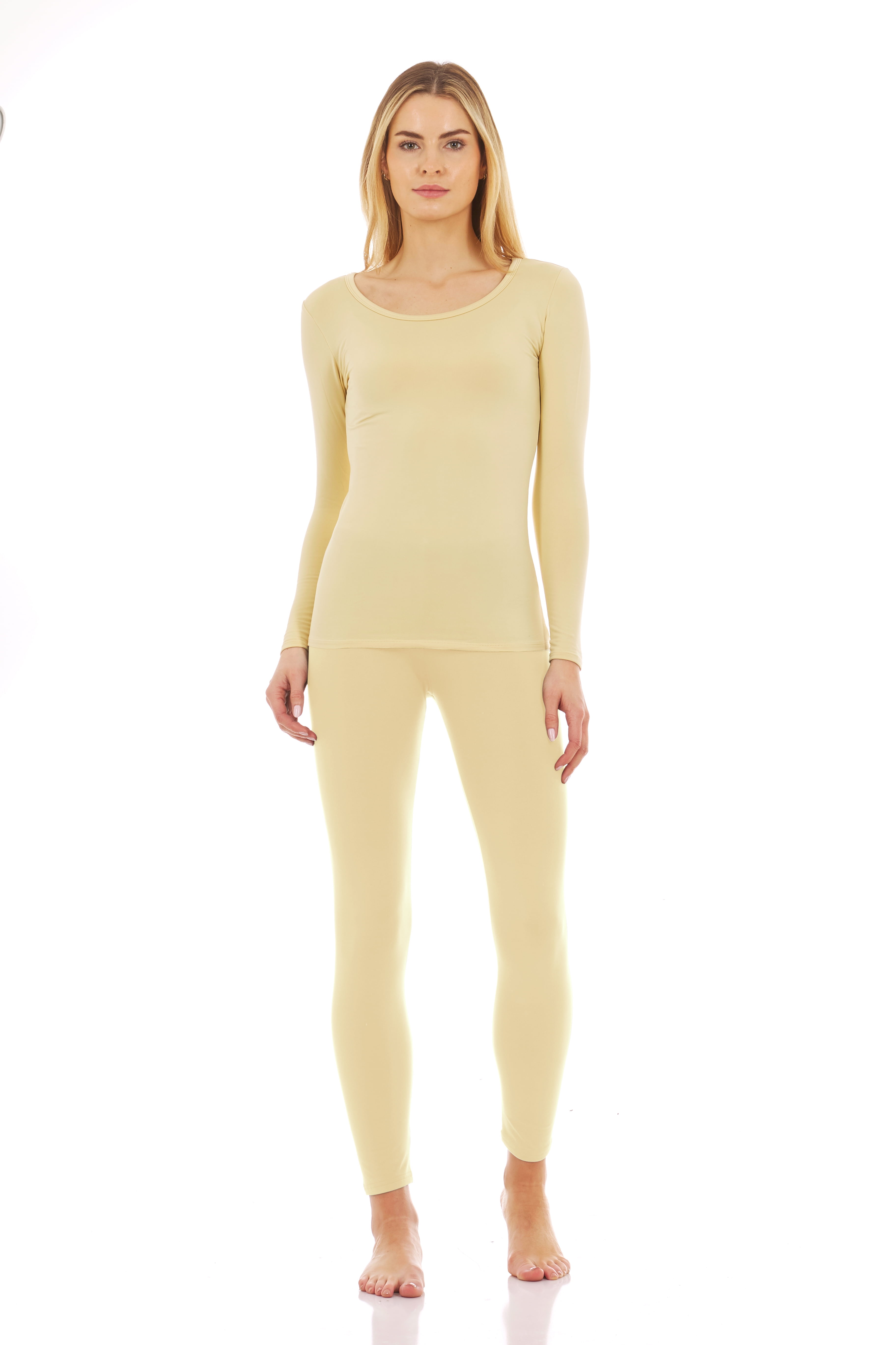 Thermajane Thermal Underwear for Women Long Johns Scoop Neck Set (XXS-3XL)  