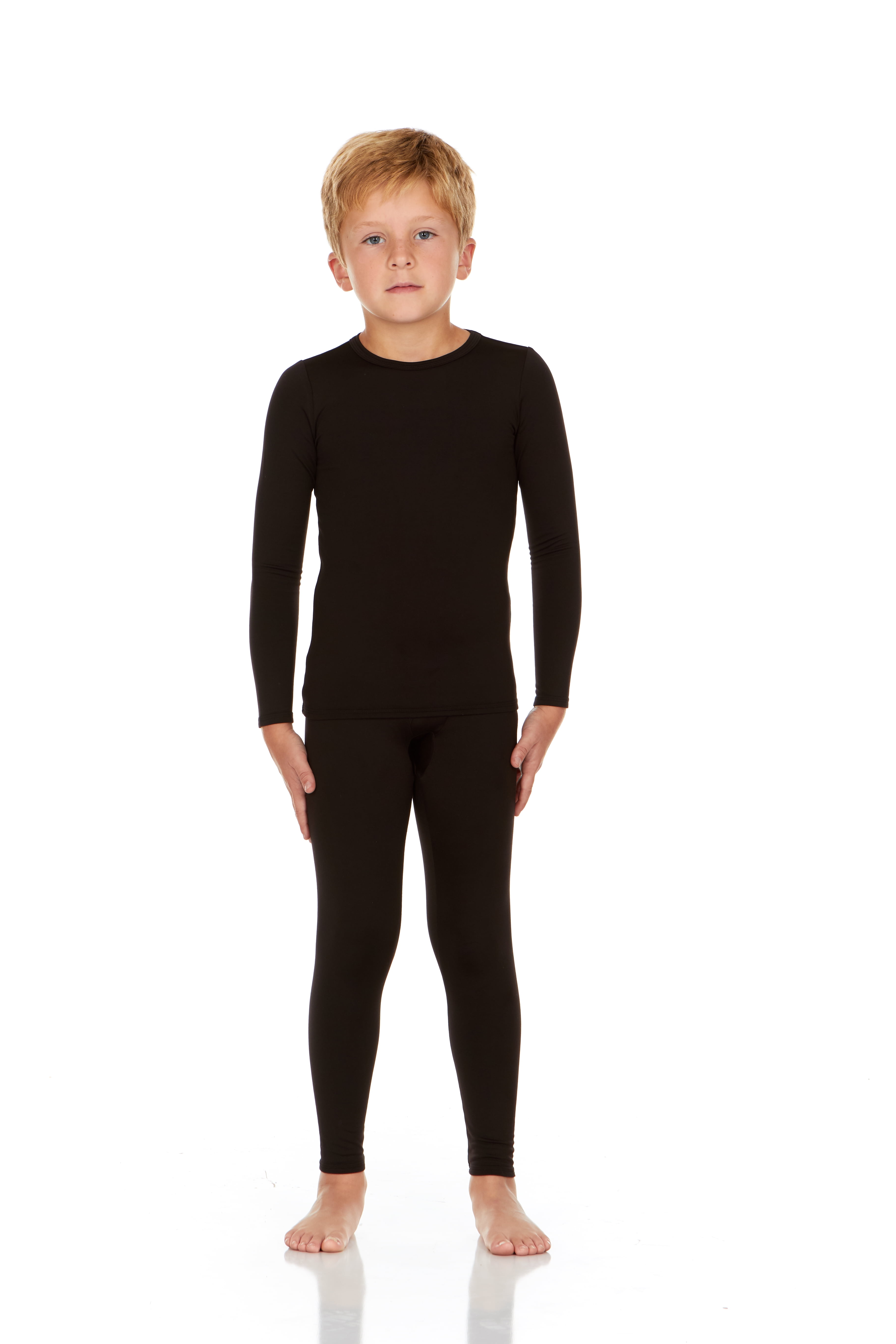 Thermajohn Thermal Underwear for Boys Long Johns Set Kids (Black