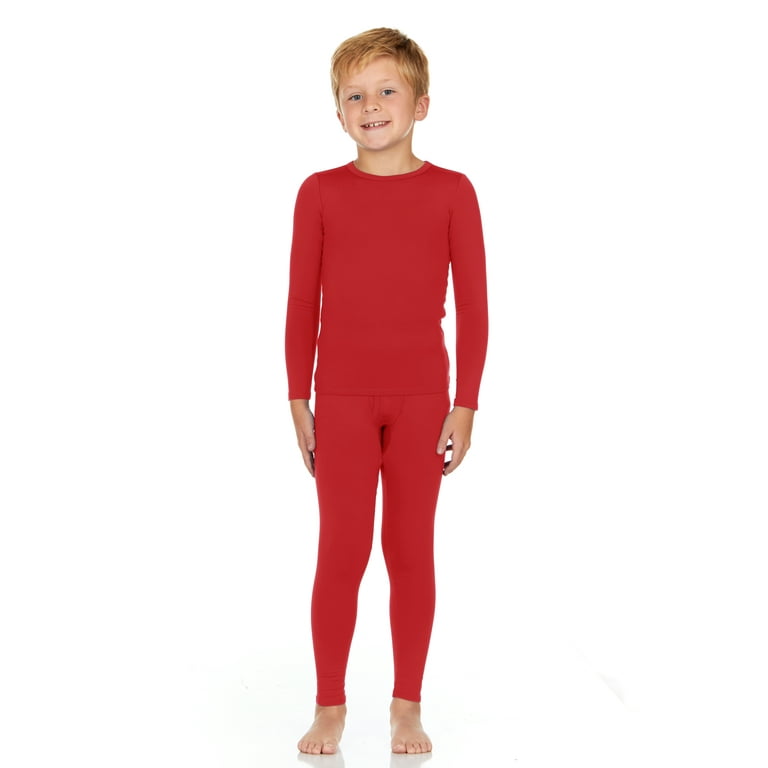 Thermajohn Thermal Underwear for Boys Long Johns Set Kids (Red, X-Small)  Keep Your Kids Warm and Cozy 