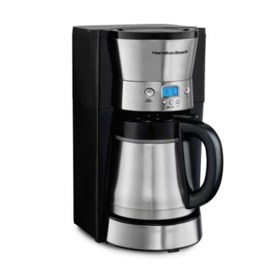 10 Cup Drip Electric Coffee Maker, Cone Filter, Thermal Carafe, Chrome Silver