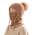 thumbnail image 1 of Thermal Balaclava Winter Knitted Ski Mask Face Mask for Winter Snow Skis Neck Gaiter Warm Balaclava Ski Balaclava Ski Mask Warm Cycling Motorcycle Skiing Brown One Size, 1 of 3