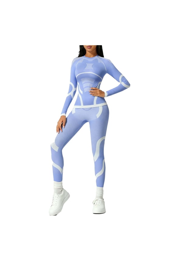 Thermal Base Layer Women, Ski Base Layers Women, Ladies Thermal Clothing & Leggings Quick Dry Thermal Underlayer Women Ladies Thermal Underwear Set Blue L
