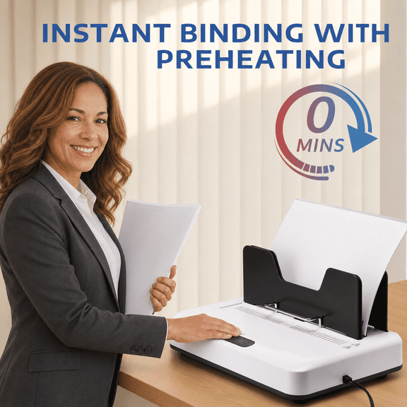 Thermal Binding Machine White 500 Sheet Capacity For Business Documents Office Homeschool Projects