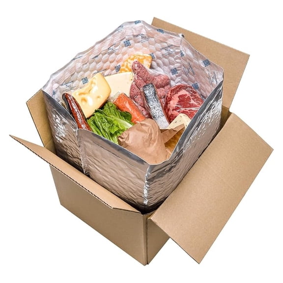 Thermal Box Liners with Corrugated Shipping Boxes 10x10x10"  10 Pack | Insulated Box Liner Kit for Cold Shipping | Food, Meal, and Perishable Packaging