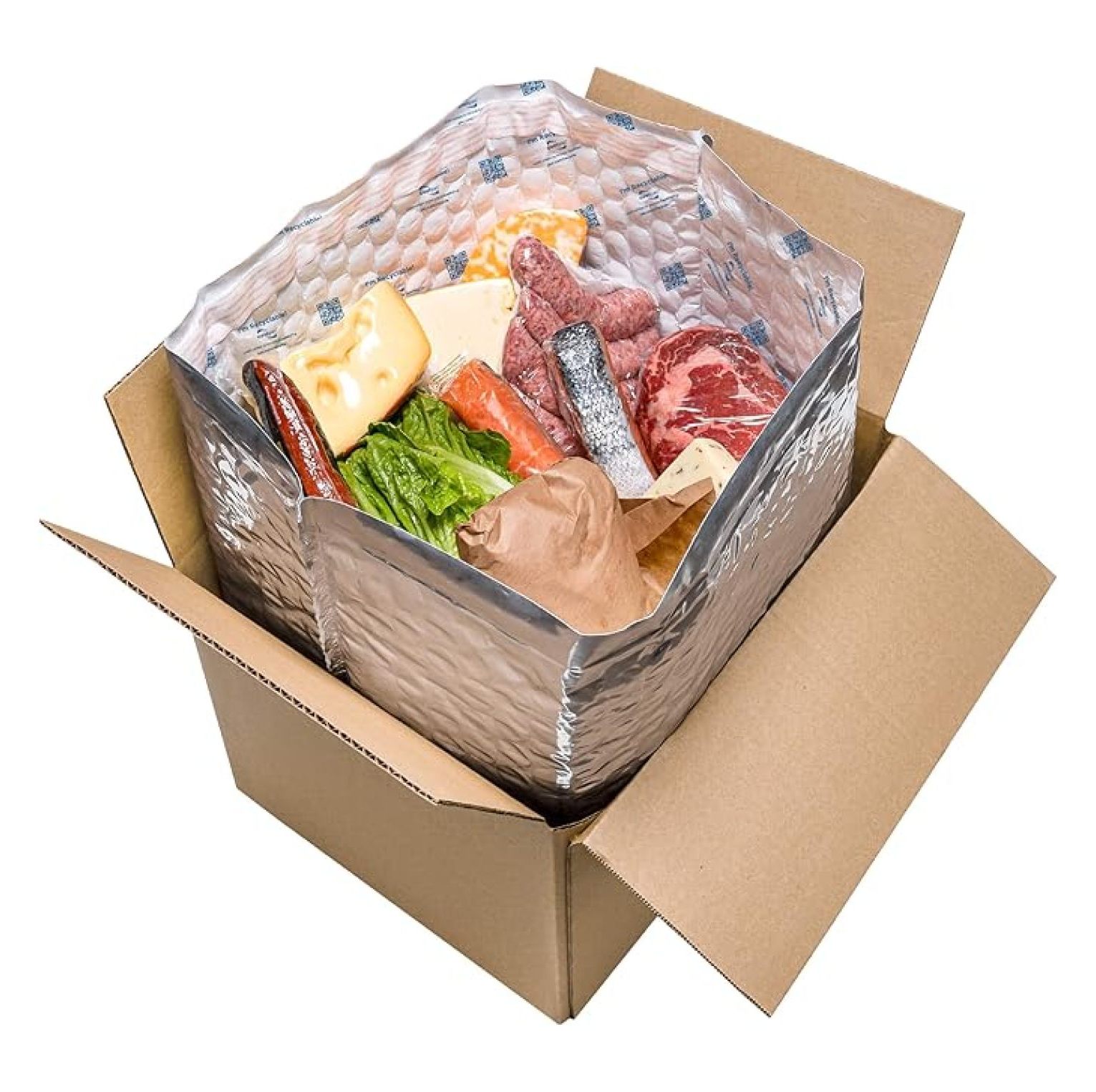 Thermal Box Liners with Corrugated Shipping Boxes 6x6x6" – 25 Pack ...
