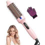 Thermal Brush for Blowout   1.5 Inch Heated Round Brush with Negative Ions, Dual Voltage, Dual PTC, 6 Heat Settings, Salon Smooth Hair, Less Frizz, Travel-Friendly, Pink