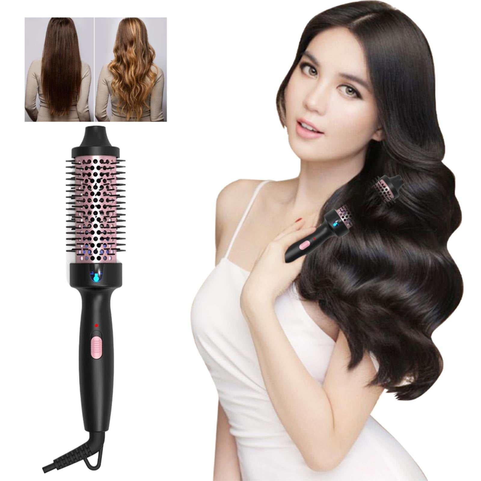Thermal Brush for Blowout Look Ionic Heated Round Brush Makes Hair Smoother Dual Voltage Thermal Round Brush Get Natural Curls Easy to Use 30S Fast Heating Walmart