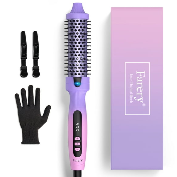 Thermal Brush Ceramic Tourmaline Ionic Hair Curling Wand, 1.25 inch