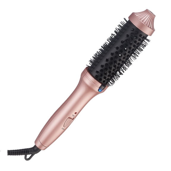 Thermal Brush Keratin Protect Heated Barrel Hot Hair Brush Ionic Smooth Shine Volumize Comb Dual Voltage Hair Straightener Curler Styling Tool 38 mm