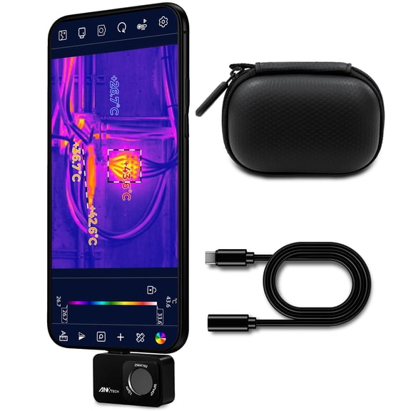 Thermal Camera for Android, Thermal Imager for Smartphone, 512x384 Super IR Resolution, 256x192 IR Resolution, Infrared Camera for Home Inspection, HVAC, Automotive