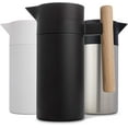 thumbnail image 1 of Thermal Coffee Carafe 40 Oz - Stainless Steel Double Walled Vacuum Insulated Carafe - 1 Liter Thermal Coffee Pot Thermos, Travel Size Beverage Dispenser with Tea Infuser (Black), 1 of 9