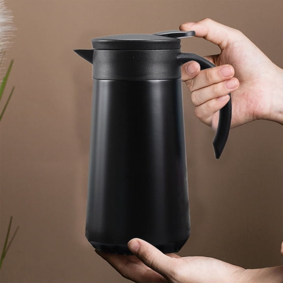 Thermal Coffee Carafe,Coffee Carafes for Keeping Hot,Mocha Keep Hot Pot 304 Stainless Steel,Thermal Coffee Carafe,Insulated Stainless Steel Coffee Carafes for Keeping Hot Coffee(Black)