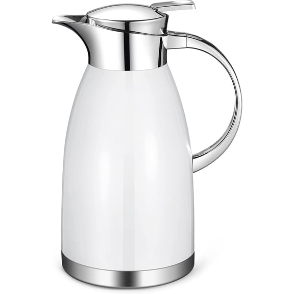 Thermal Coffee Carafe, Stainless Steel Insulated Carafe - Elegant design, Double Walled Vacuum Flask for Tea, Water and Coffee