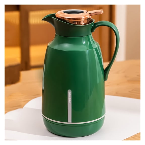 Thermal Carafe Jugs with Lid and Handle,Glass Liner Double Walled Vacuum Flask Insulated Pitcher,Temperature Display,Vacuum Thermal Pot Flask for Coffee,Tea