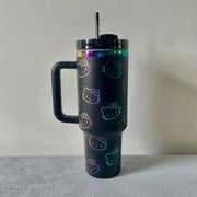 Thermal Coffee hello kitty Cup with Straw Stainless Steel Vacuum Insulated Tumbler 40oz Thermal Iced Travel Cup for Outdoor
