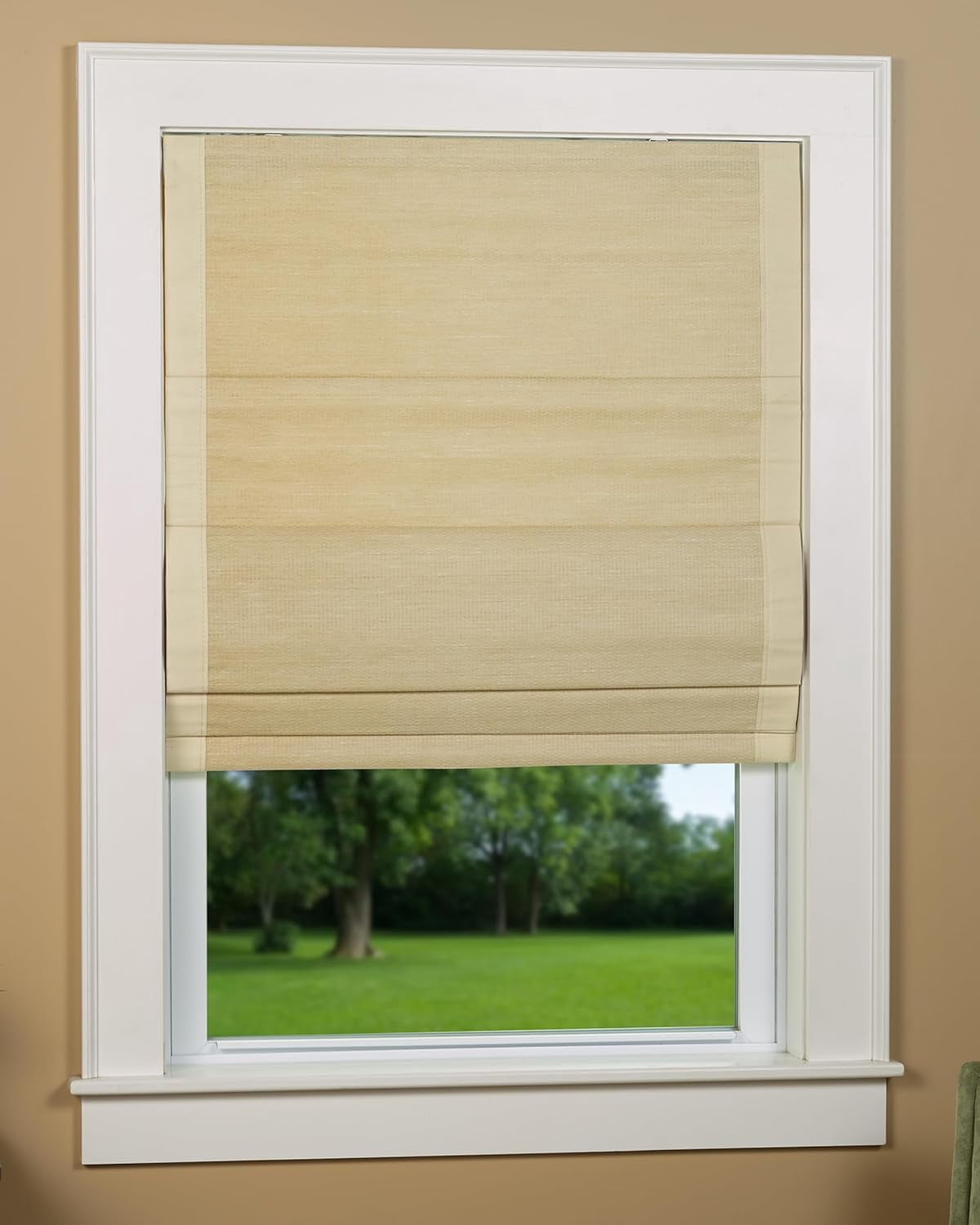 Thermal Cordless Woven Shade 30 By 63 Inch Sand Border Walmart thermal-cordless-woven-shade-30-by-63-inch-sand-border-walmart