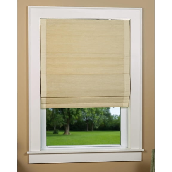 Thermal Cordless Woven Shade, 30 by 63-Inch, Sand Border
