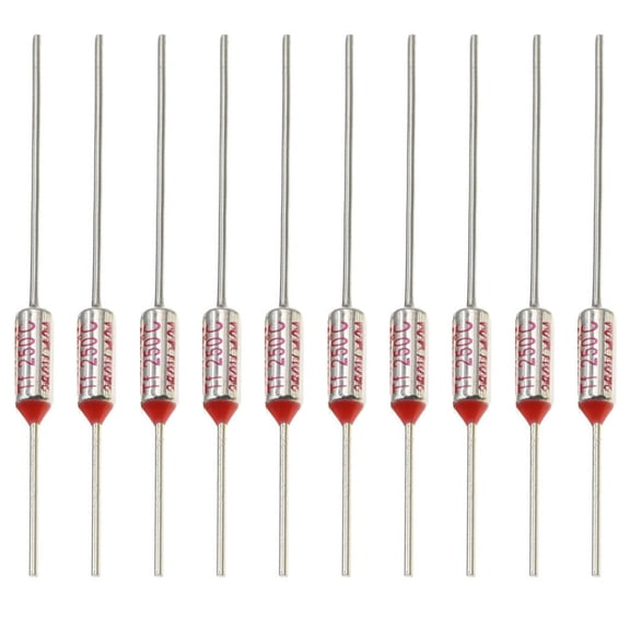Thermal Cutoff Fuse 10 Pack - Circuit Cut Off Temperature Fuse AC250V 10A, RY Series 250°C Rated Operating Temperature, High Temperature Resistant for Electronic Equipment
