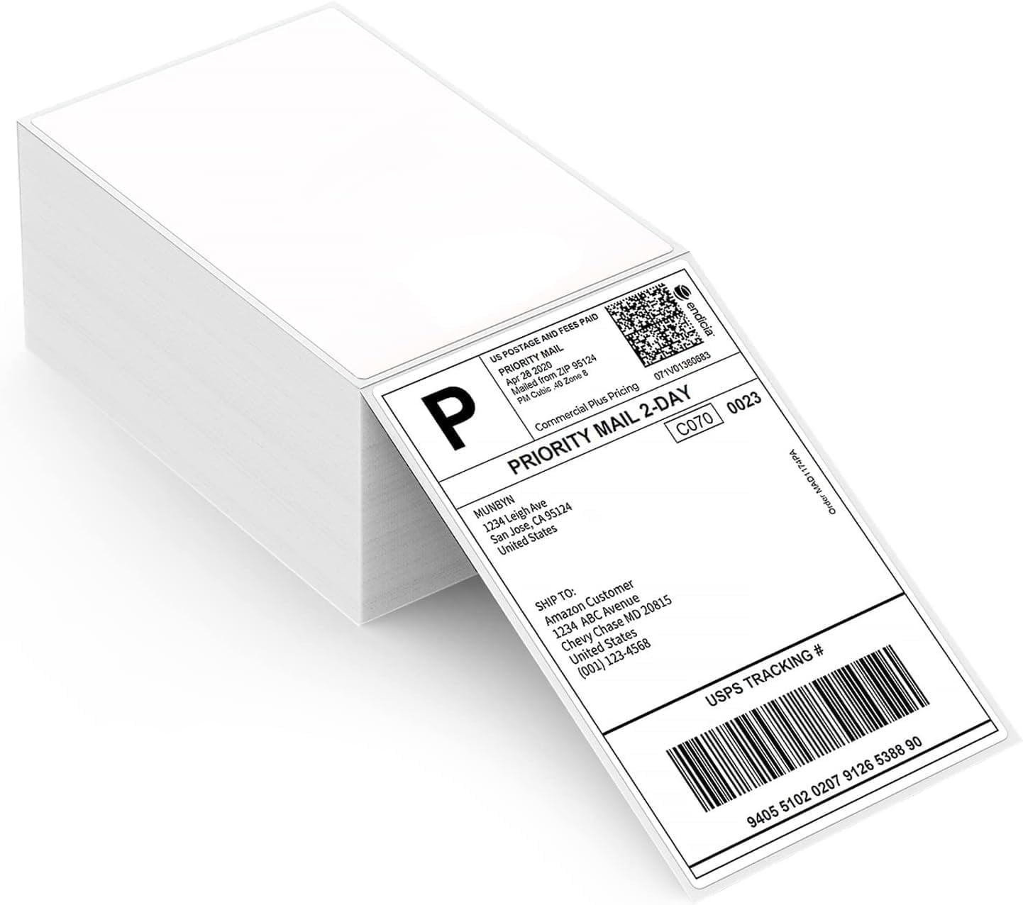 Thermal Direct Shipping Label (Pack of 500 4x6 Per Fanfold Labels) - Commercial Grade