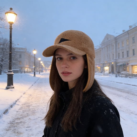 Thermal Ear Flaps Hat Cold Weather Baseball Cap Cold Weather Baseball Cap with Thermal Ear Flaps, Insulated Winter Hat for Men and Women, Khaki Color, Ear Protection for Harsh Winter Conditions