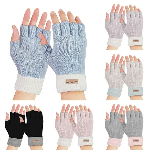 Thermal Fingerless Gloves for Women Warm Knit Half Finger Design for Running and Outdoor Activities