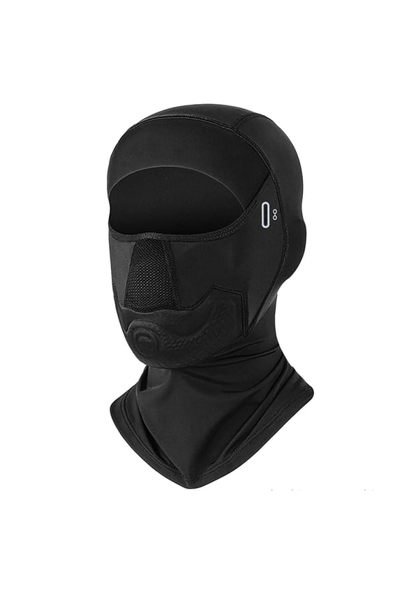 Thermal Fleece Hoodie Mask,Hoodie with Mask,Men's Outdoor Hat Neck Warmer Face Mask Sports Ski Hat Neck Protector,Polar Fleece Balaclava Winter Warm Face Mask Hood Thermal Neck Gator(Black)