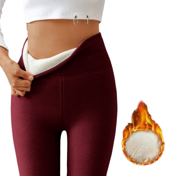 Thermal Fleece Lined Leggings for Women, Thick Winter Warm High Waist Tummy Control Soft Compression Pants