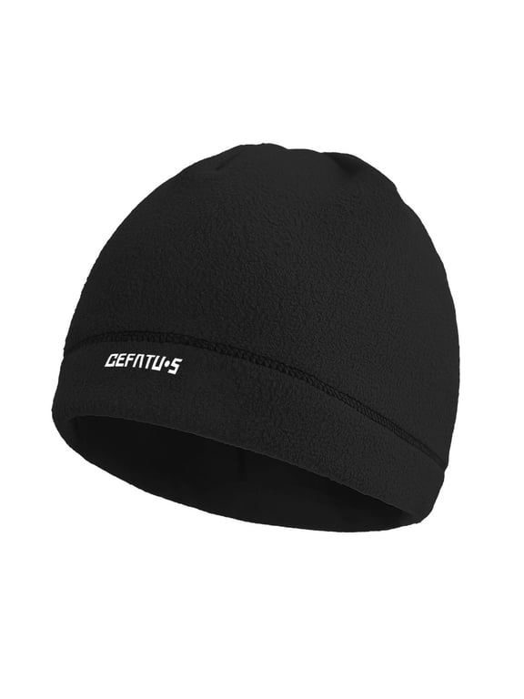 Thermal Fleece Skull Cap, Windproof Winter Beanie Stretchy Running Hat Cold Weather,Lightweight Cycling Ski Helmet Liner