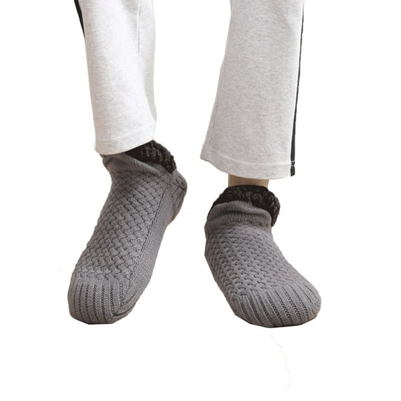 Thermal Fuzzy Slipper Socks for Women with Gripper - Winter Non Slip Thick Fuzzy Socks