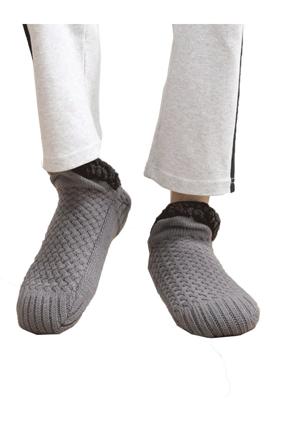 Thermal Fuzzy Slipper Socks for Women with Gripper - Winter Non Slip Thick Fuzzy Socks