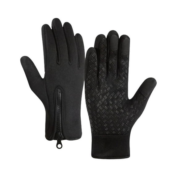 Thermal Gloves Waterproof Windproof Touch Screen Non-Slip Grip Winter Sports Men Women Black Size M