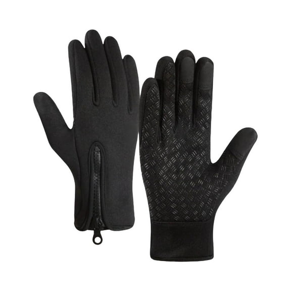 Thermal Gloves Waterproof Windproof Touch Screen Non-Slip Grip Winter Sports Men Women Black Size M
