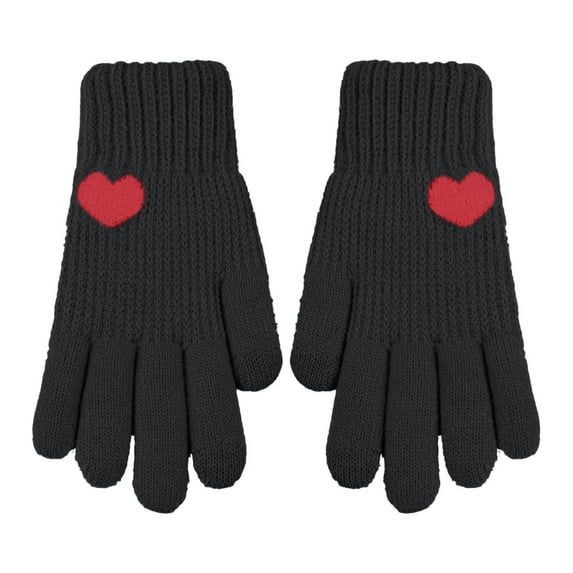 Thermal Gloves for Women, Audhol Winter Knit Gloves Warm Full Fingers Women with Upgraded Anti Glove Fleece Lined Winter Gloves for Women Black One Size