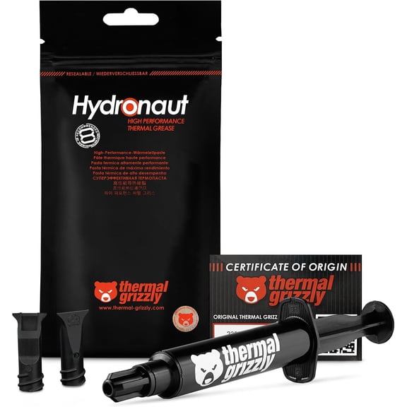 Thermal Grizzly Hydronaut - 7.8 Gram/3 ml Conductive High Performance Paste Ideal for Air and Water Cooling CPU/GPU/PS4/PS5/Xbox Large Surfaces