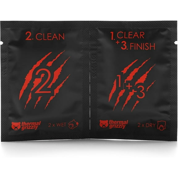 Thermal Grizzly TG-CW-10 TG Cleaning Wipes(10 Pcs ,20Wet & 20 Dry Wipes)Optimal Adhesion of Thermal Conductive Materials