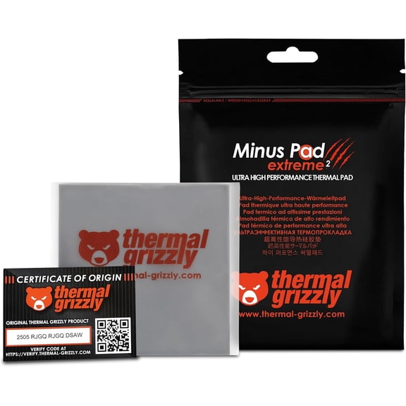Thermal Grizzly TG-MP-E2-100-100-15 Minus Pad V2 High Performance Thermal Pad 100x100x1.5mm Non-Hardening GPU, SSD, RAM