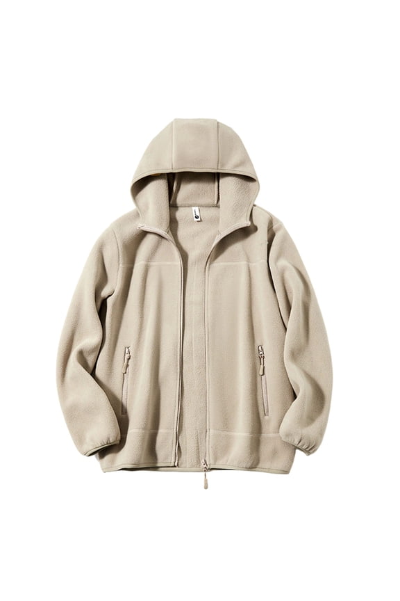 Thermal Hooded Jacket Outdoor Winter Coats For Cold Weather Windproof Thickened Soft Warm Full Zip Coat