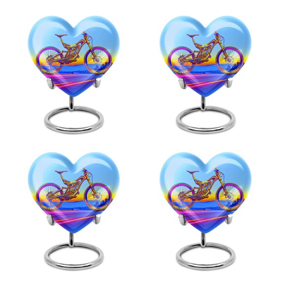 Thermal Imaging Velocity Cremation Urn - Keepsake Urns For Ashes - Compact Keepsake Urn For Women - Small Decorative Heart Urn For Human Ashes 3 Inch, Set Of 2