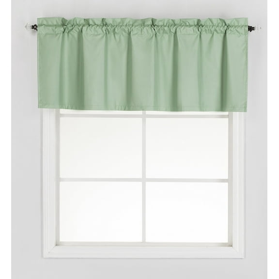 Thermal Insulated 100% Blackout Rod Pocket Top Window Curtain Valance 52" W x 18" L, Sage