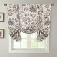 thumbnail image 1 of Thermal Insulated Blackout Curtain Adjustable Kitchen Tie Up Curtains Rod Pocket Panel in Vintage Floral Pattern, 1 of 3