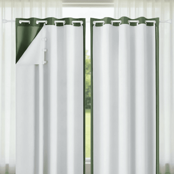 Thermal Insulated Blackout Curtain Liners - 2 Panels Set for 84 Inch Curtains, 50" W x 80" L Each, Includes 18 Rings for Complete Light Blocking and Energy Efficiency