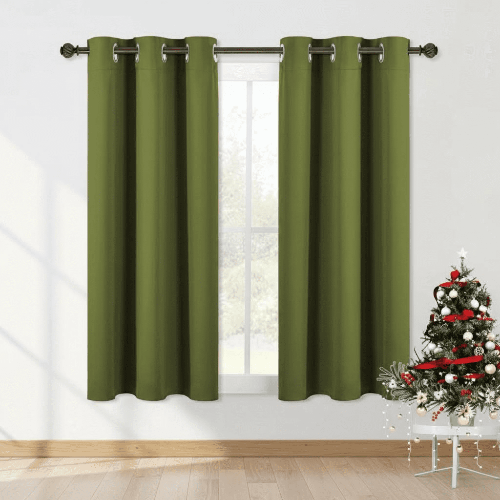 Thermal Insulated Blackout Curtain Panels for Living Room, Olive Green ...