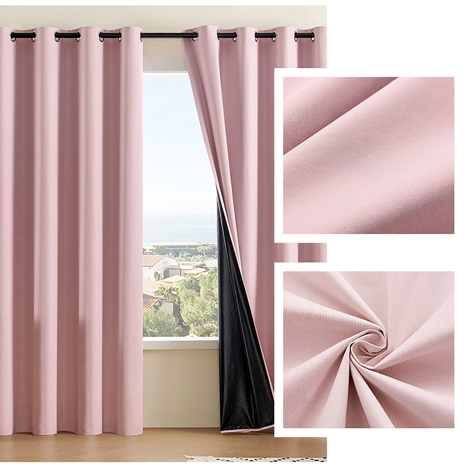 Thermal Insulated Blackout Curtains for Bedroom & Home Theater - Noise