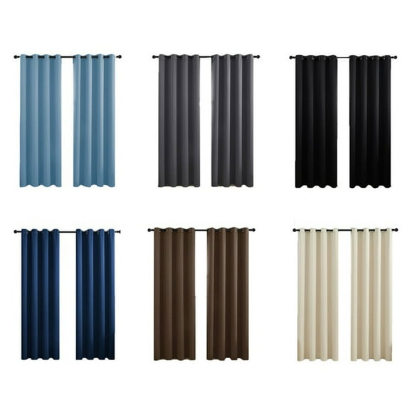 Thermal Insulated Blackout Curtains, (Single Panel) Grommet Room Darkening Drapes for Bedroom, Coffee 132cm*92cm(52in*36in)