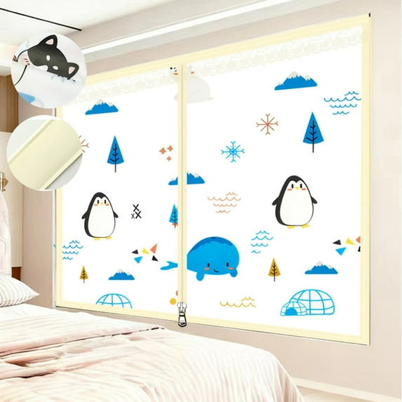 Thermal Insulated Blackout Curtains for Winter,Energy Saving Room Darkening Window Treatments,31x39 Inch Light Blue,Thickened Fabric with Grommets,Bedroom Living Room Windproof Cold Proof Drapes