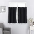 thumbnail image 1 of Thermal Insulated Blackout Energy Efficient Window Tiers for Any Small Window, 2 Pieces, 27"W x 24"L, Black, 1 of 4