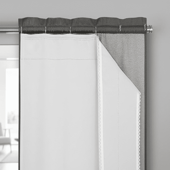 Thermal Insulated Blackout Window Curtain Liners with Rod Pocket and Hooks for Easy Attachment, Light Grey, 27 x 80 Inches, Set of 2 Panels