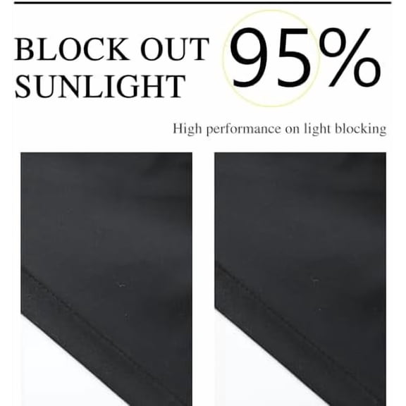 Thermal Insulated Blackout Window Curtains, Boho Ruched Window Treatments with 3 Rows of Butterfly Flowers, Rustic Rod Pocket Drapes for Room, 54" W x 84" L, 2 Panels, Black(LQ-30)