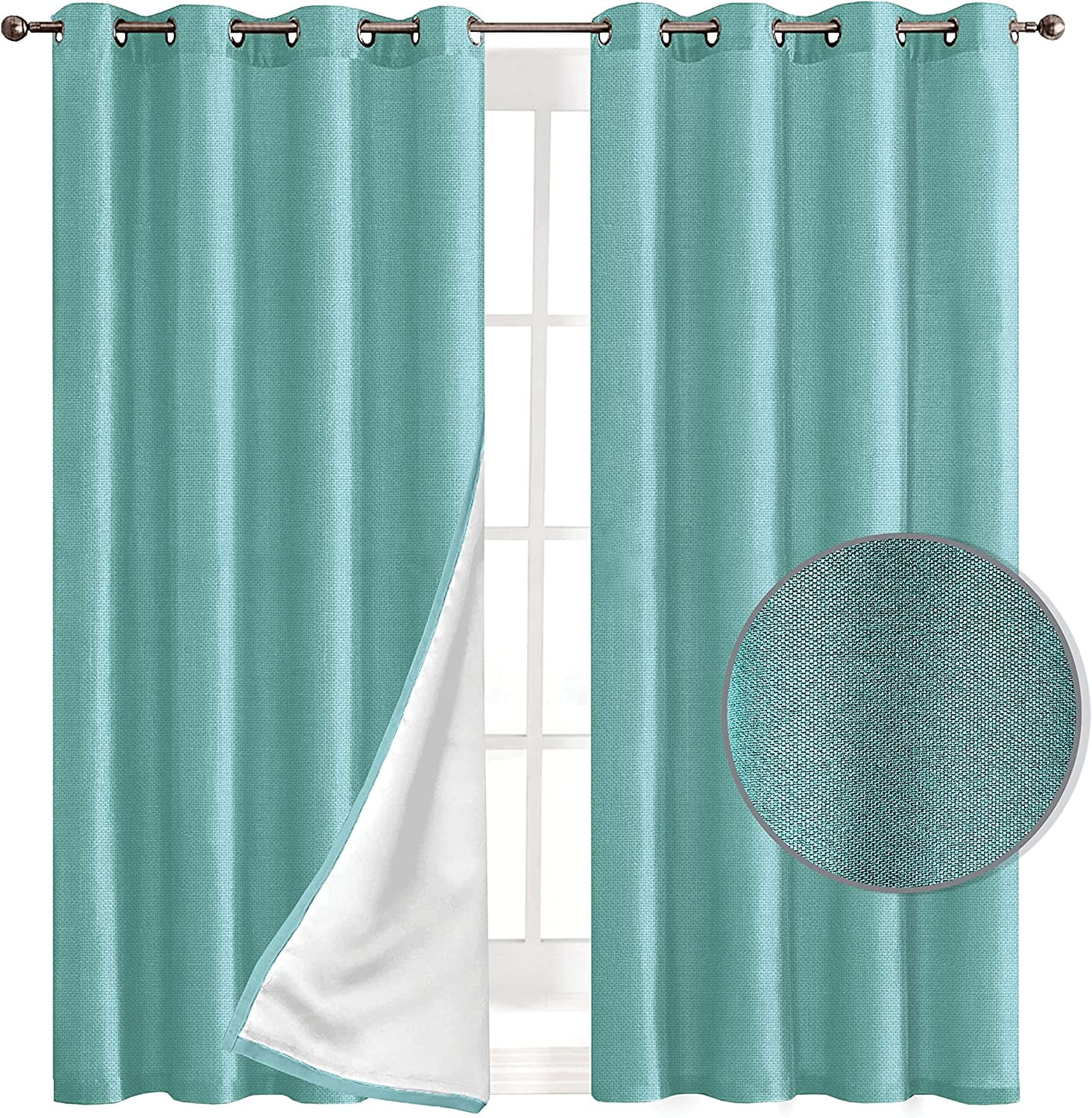 Thermal Insulated Darkening Curtains, Grommet Top Draperies for Bedroom