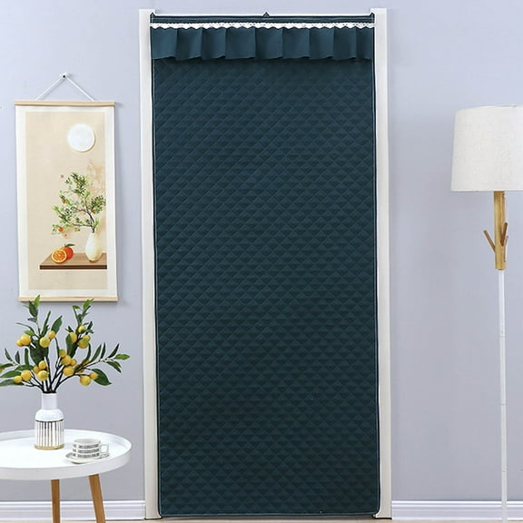 Thermal Insulated Door Curtain 31.5"x78.7", Oxford Cloth Thicken Cotton Fiber Curtain, Weatherproof Temporary Door Insulation Cover for Winter, Army Green